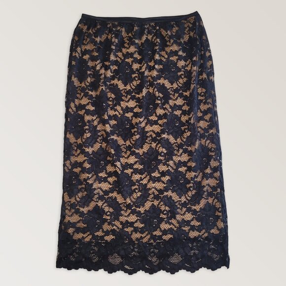 Floral Lace Bodycon Skirt, Pencil Party Skirt, Size M - Picture 1 of 5